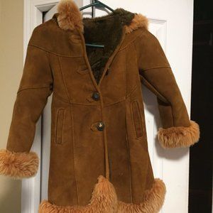 NEW HANDMADE LEATHER SHEEPSKIN CHILDREN COAT